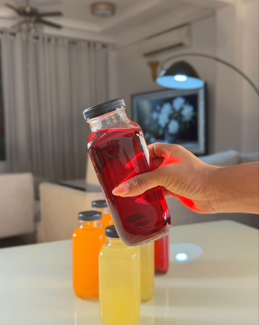 clear glass bottles