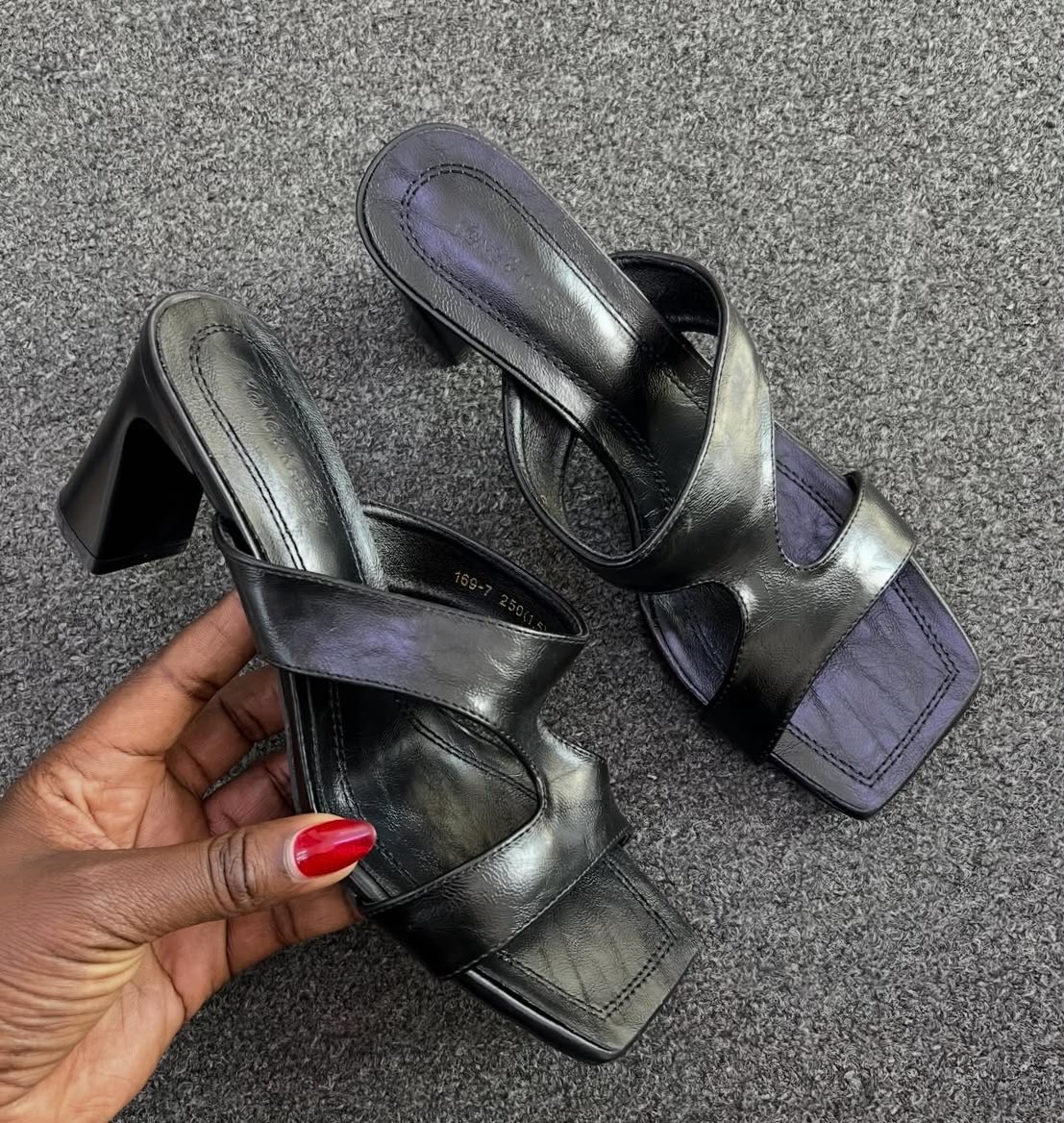 simple high big strap heel