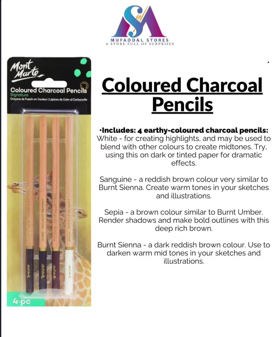 Colored charcoal pencil