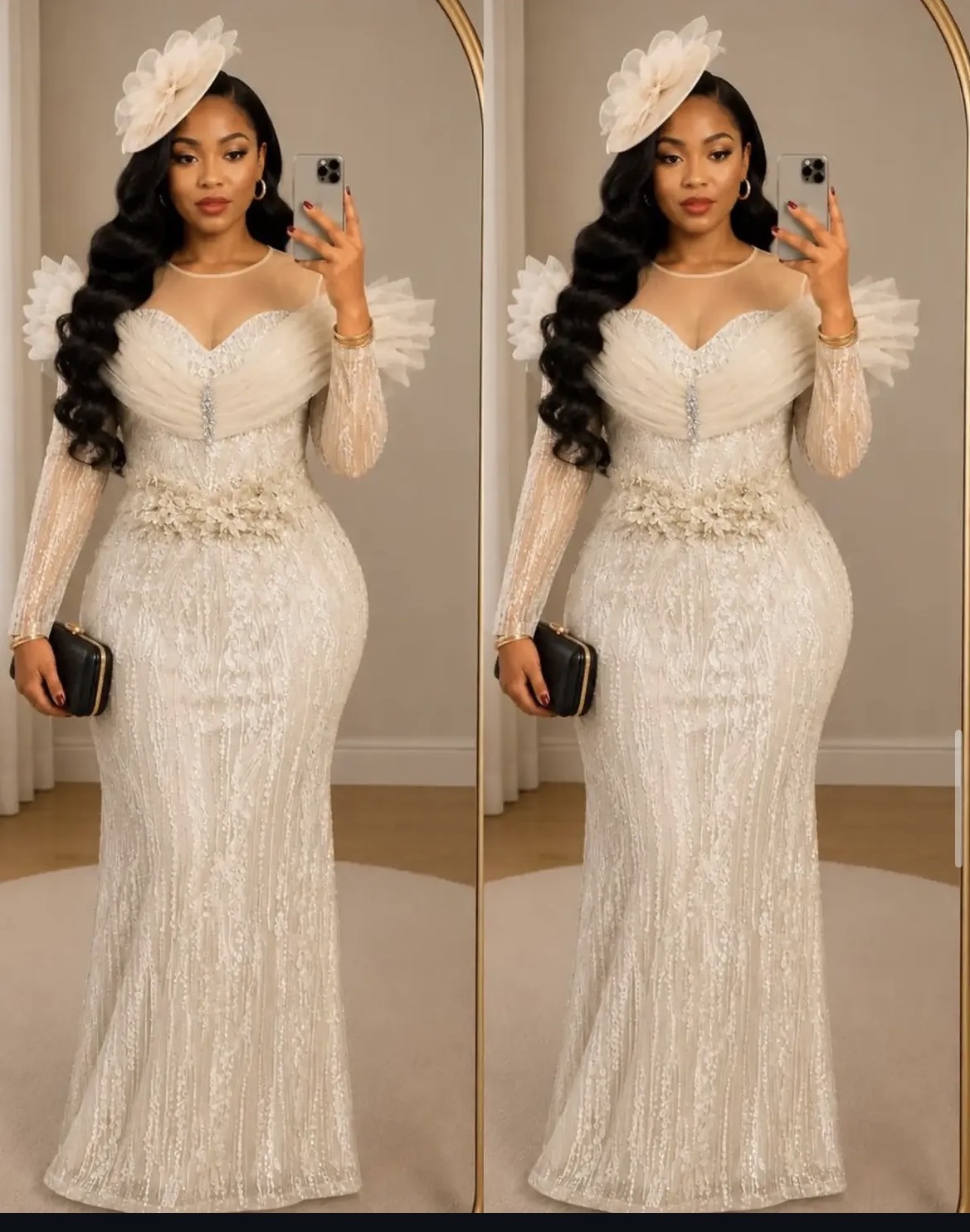 long dress with hat