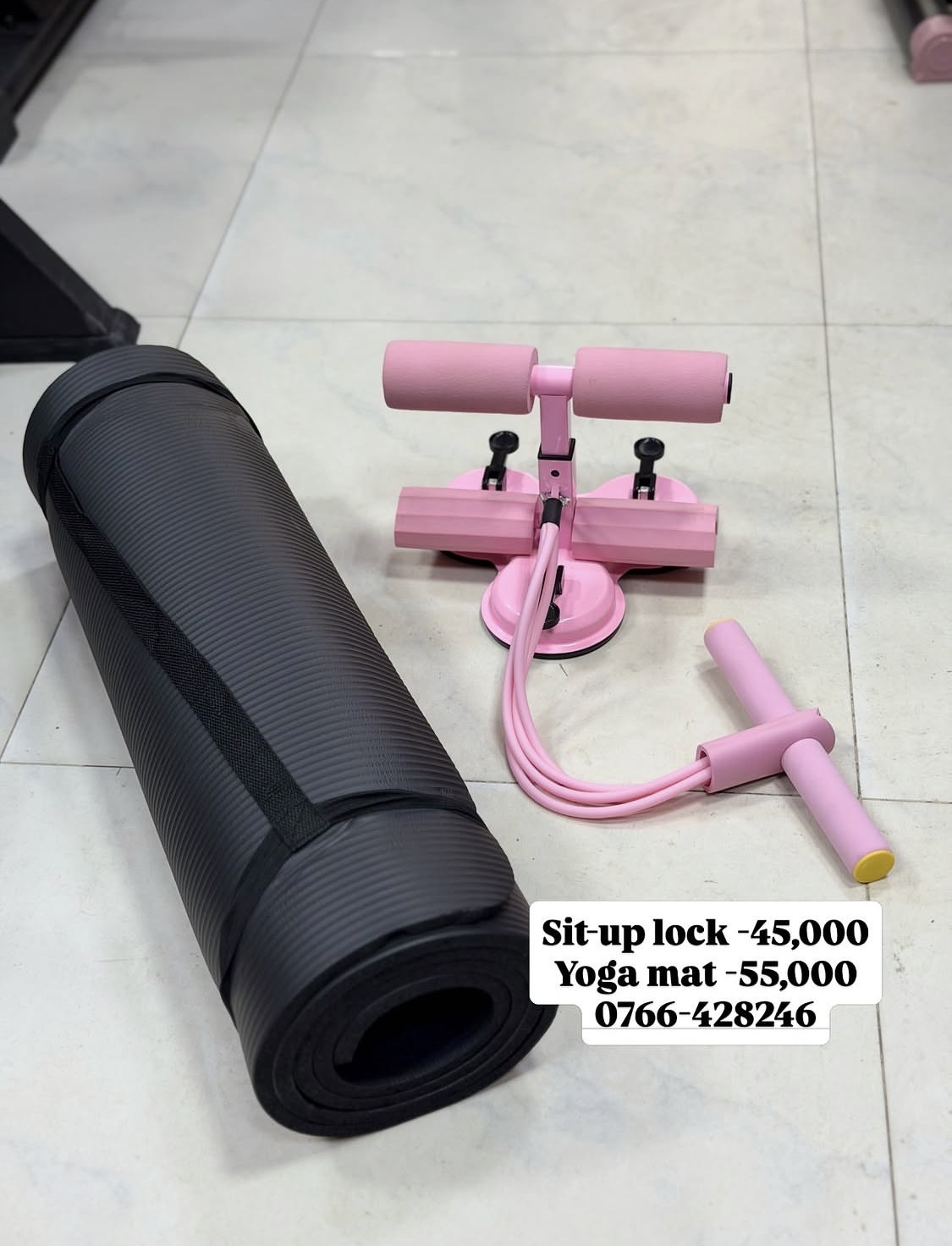 Yoga mat and sit up lock