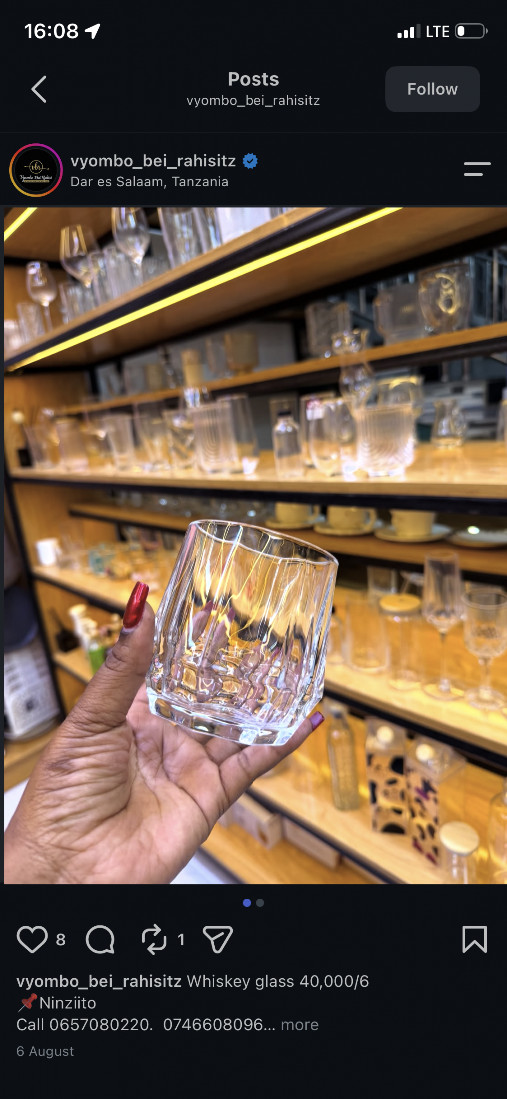 Whiskey double wall glass