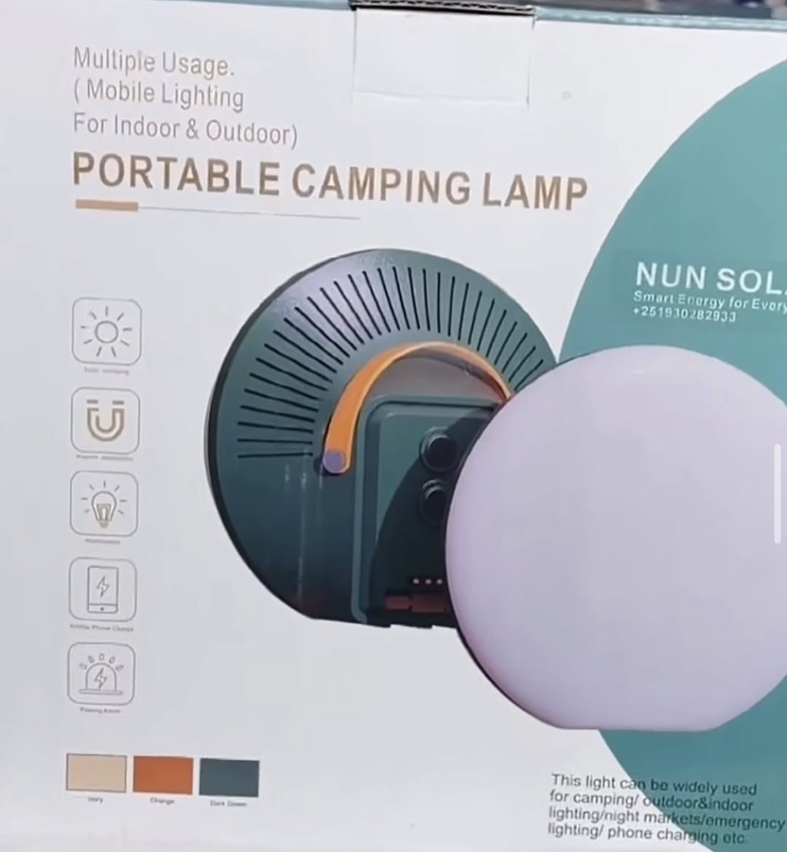Portable camping lamp