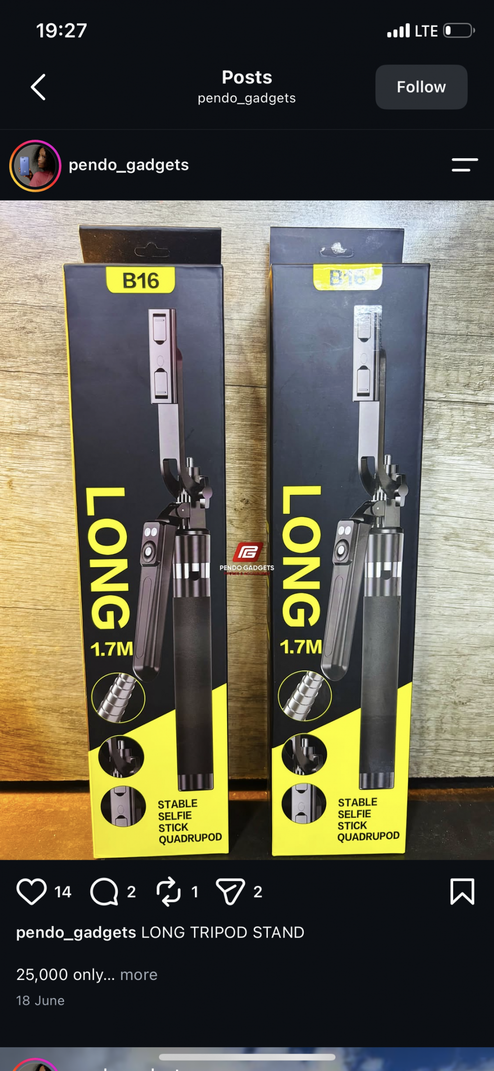 Long tripod stand